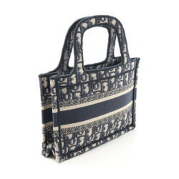 Dior BOOK TOTE Handbag Canvas Navy Blue Beige - Picture 2 of 7